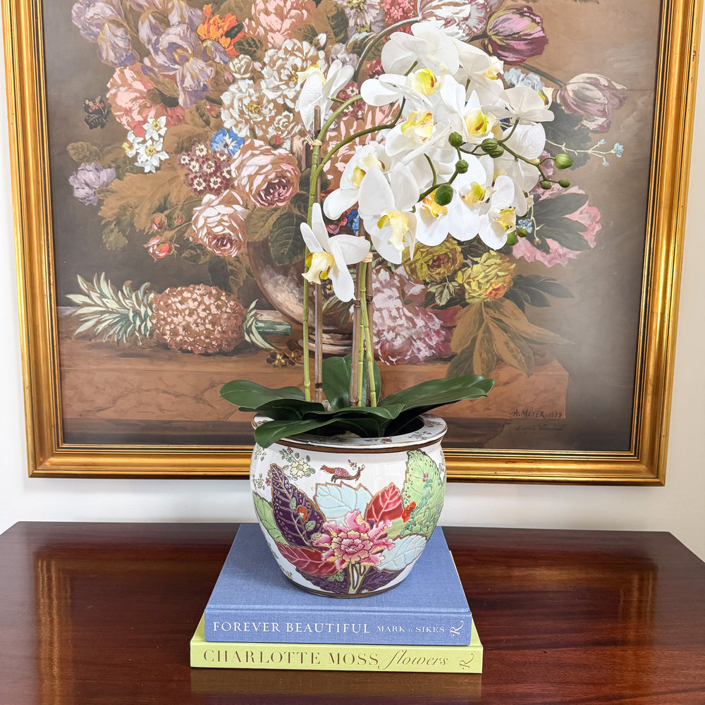 Vintage Tobacco Leaf Cachepot