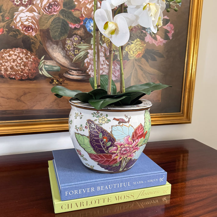 Vintage Tobacco Leaf Cachepot