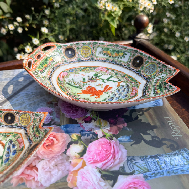 Antique Famille Rose Large Fish Plate