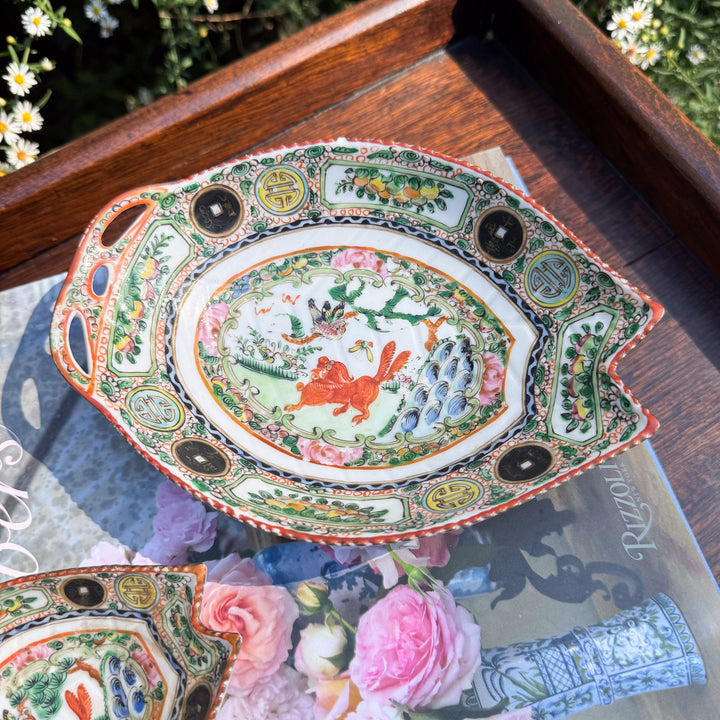 Antique Famille Rose Large Fish Plate