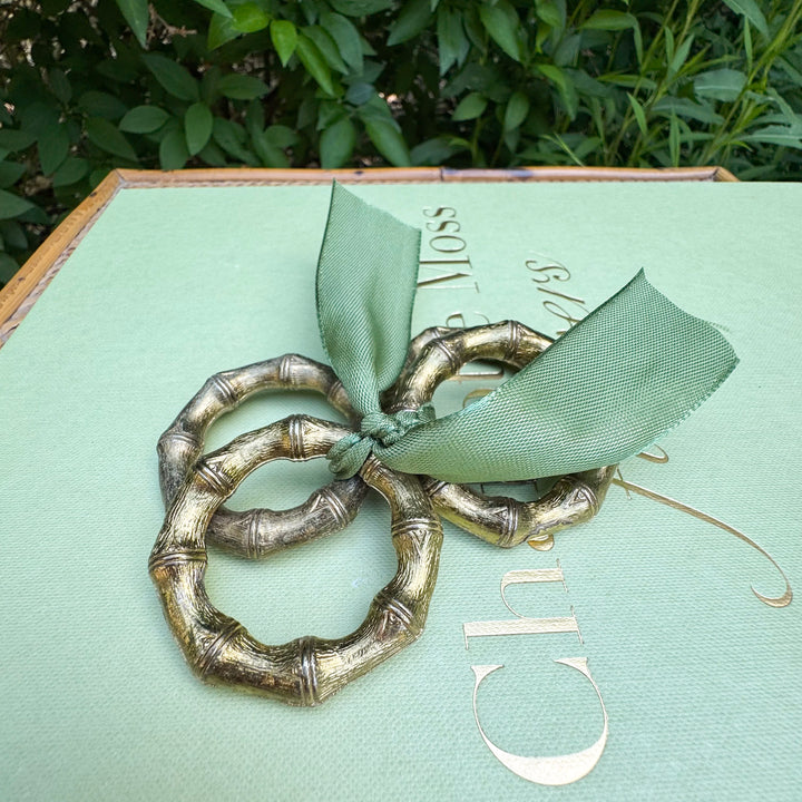 Vintage Set of Four Bamboo Napkin Rings