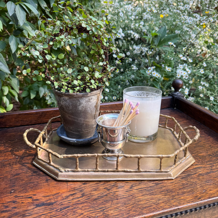 Vintage Brass Bamboo Tray