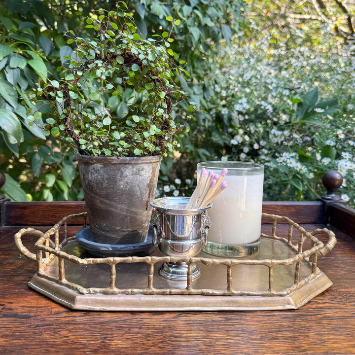 Vintage Brass Bamboo Tray