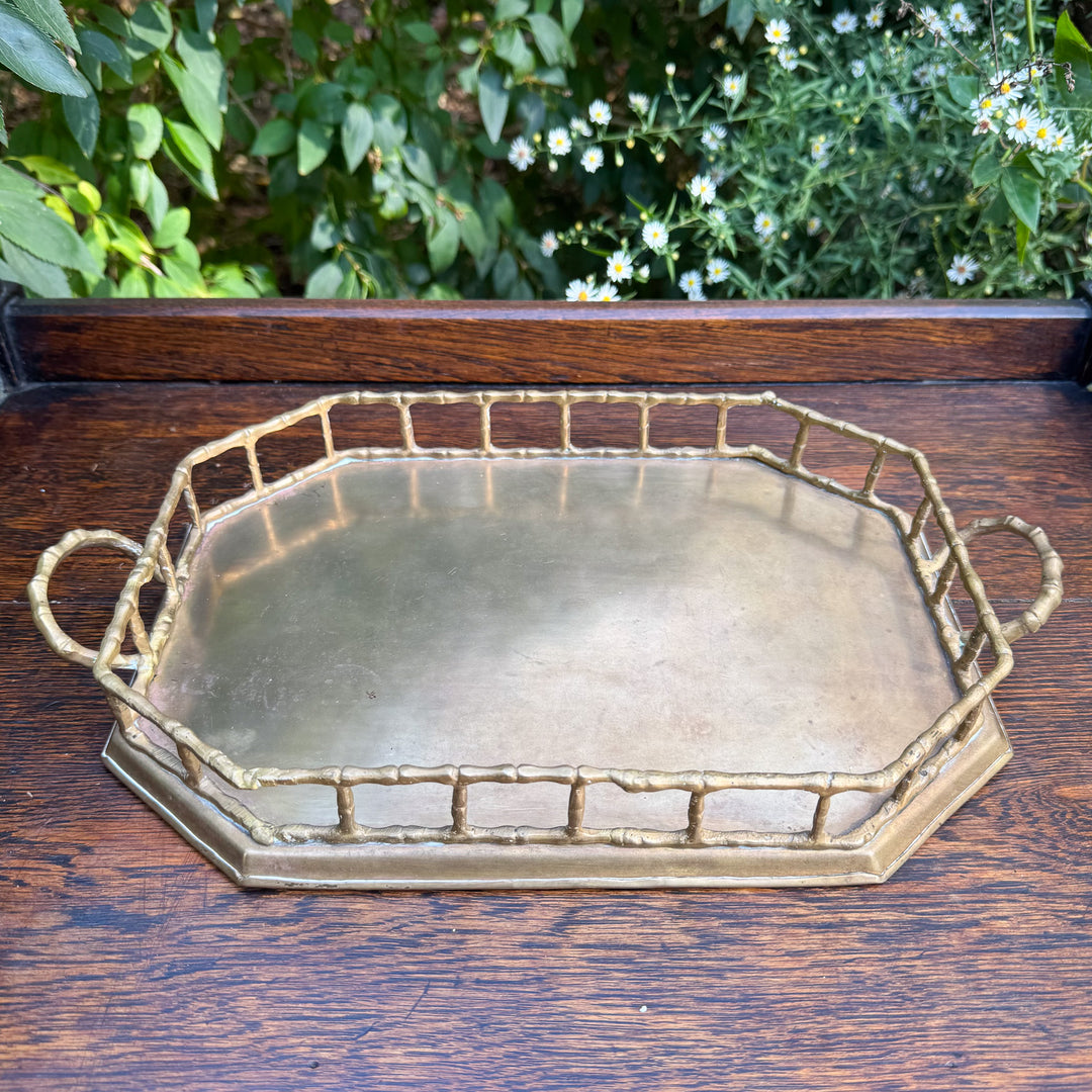 Vintage Brass Bamboo Tray