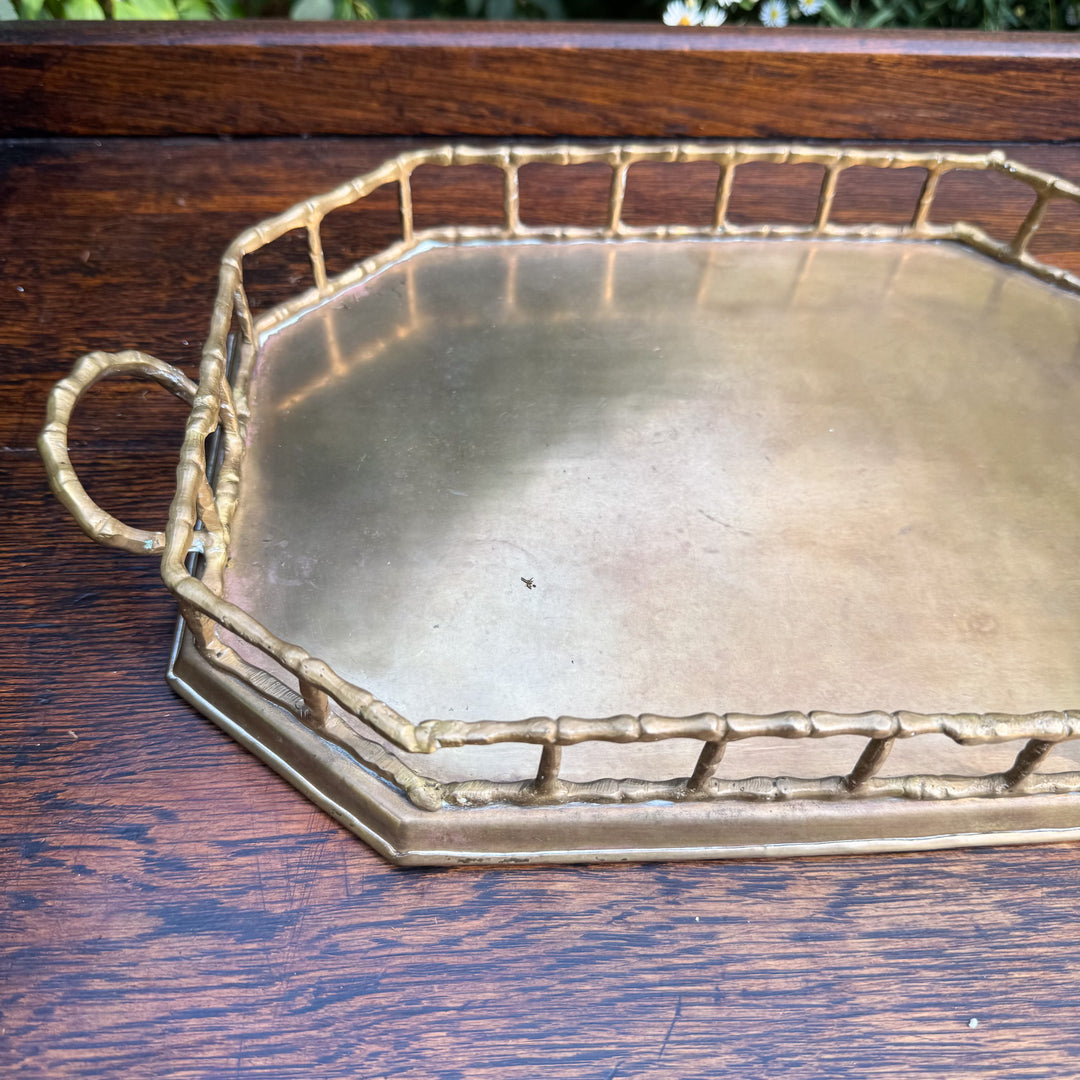 Vintage Brass Bamboo Tray