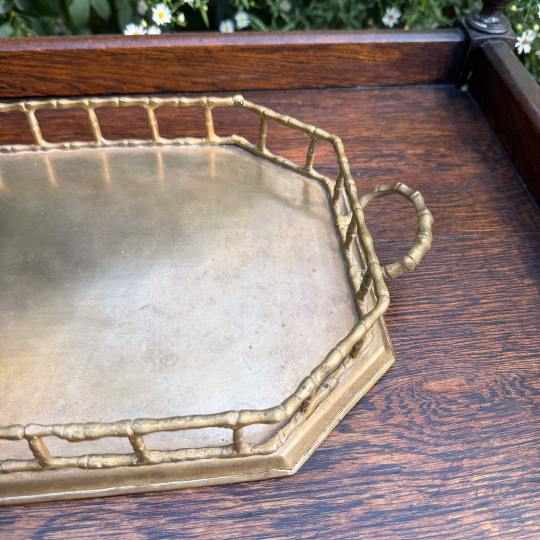 Vintage Brass Bamboo Tray