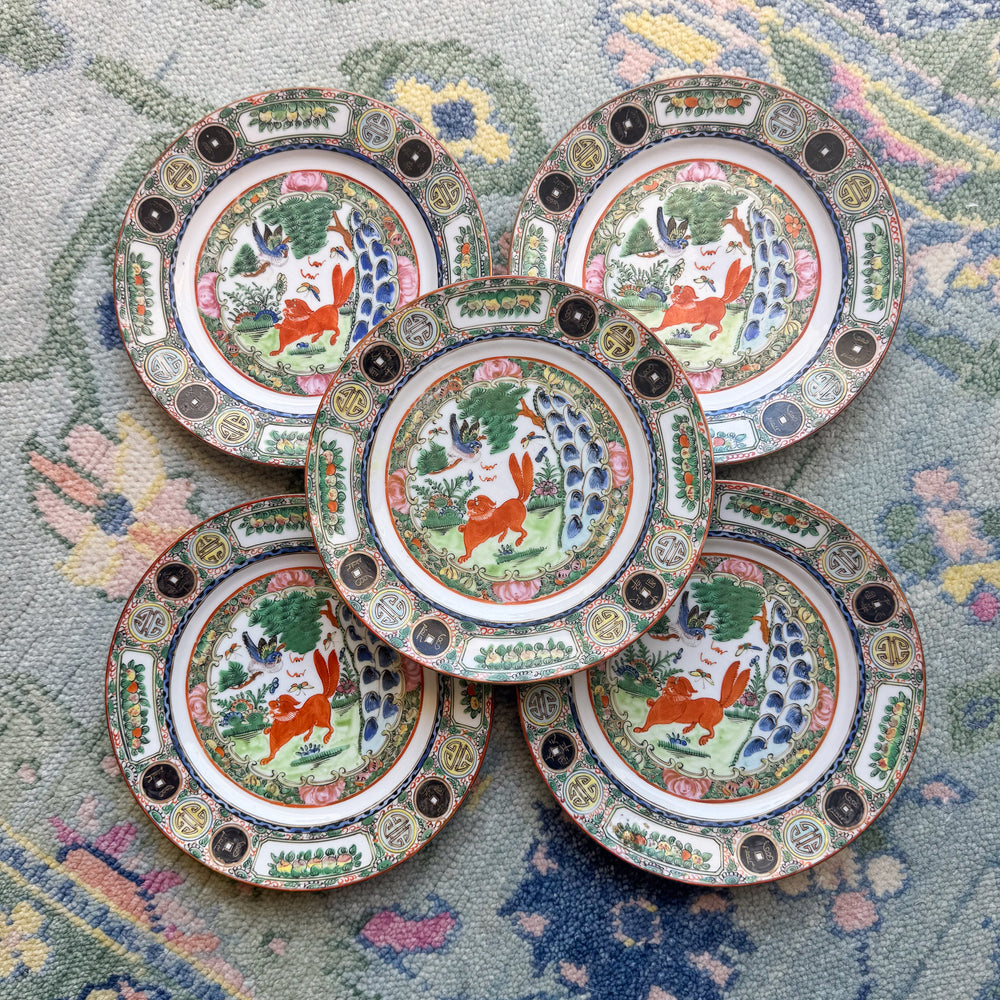 Antique Famille Rose 8.25" Plates 