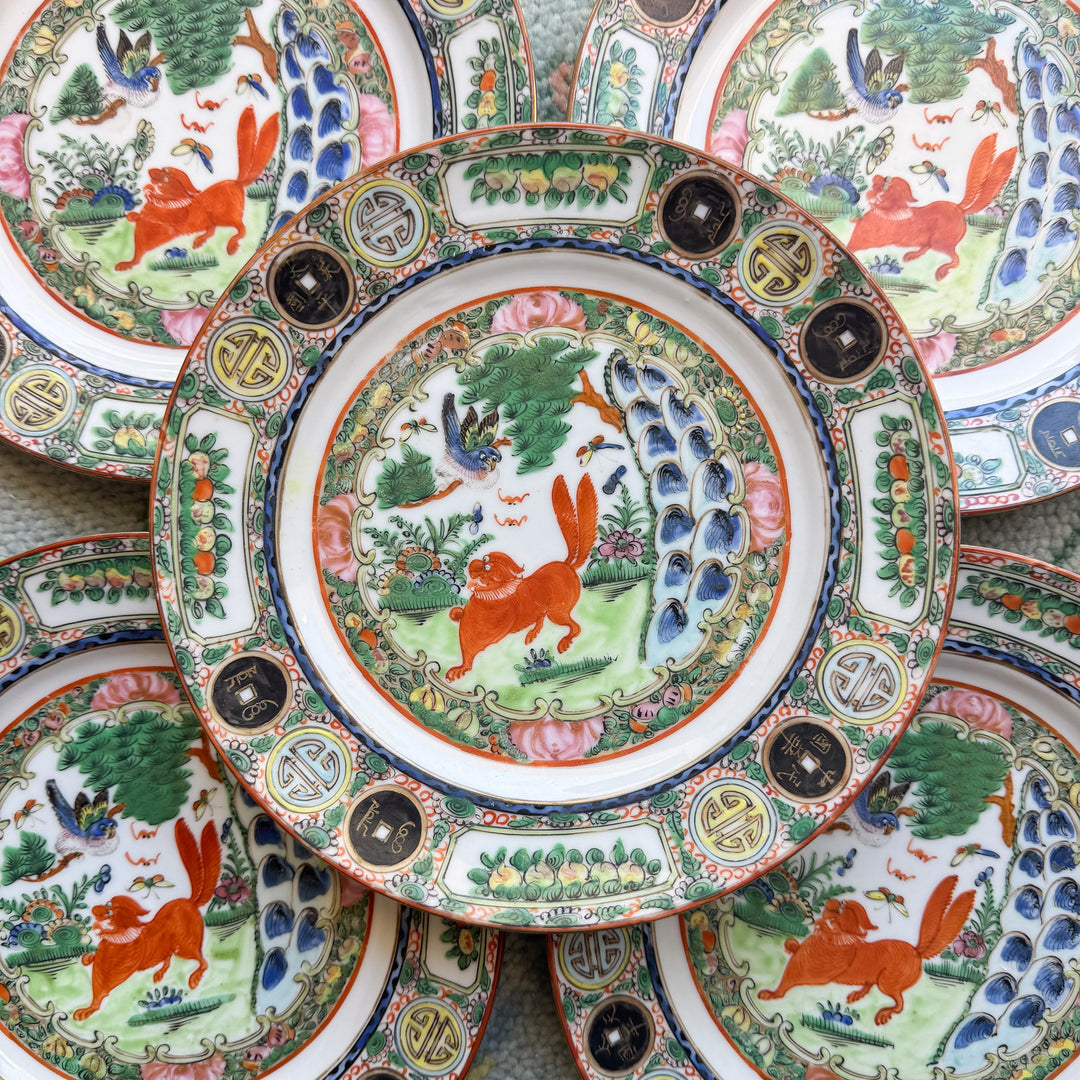 Antique Famille Rose 8.25" Plates 