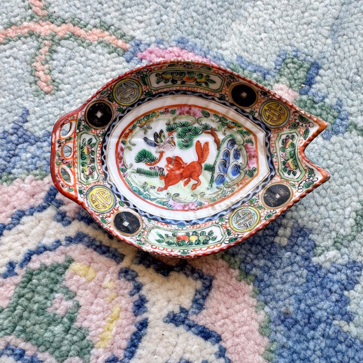 Antique Famille Rose Small Fish Plate
