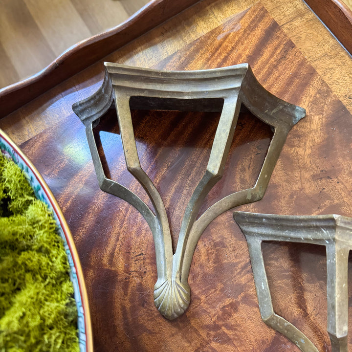 Pair of Vintage Brass Wall Sconces (Heavy Patina)