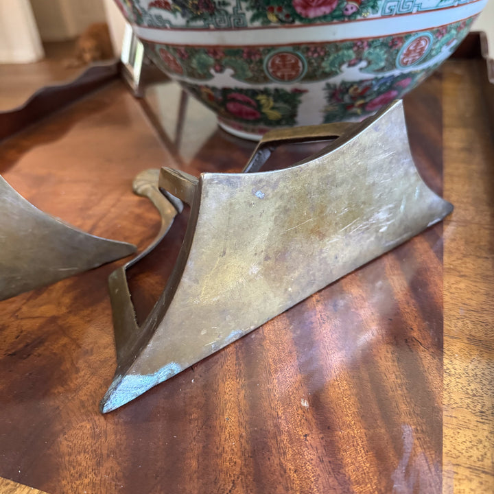 Pair of Vintage Brass Wall Sconces (Heavy Patina)