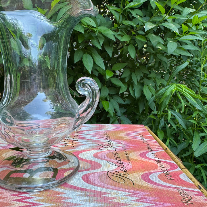 Vintage Glass Urn with Scalloped Top