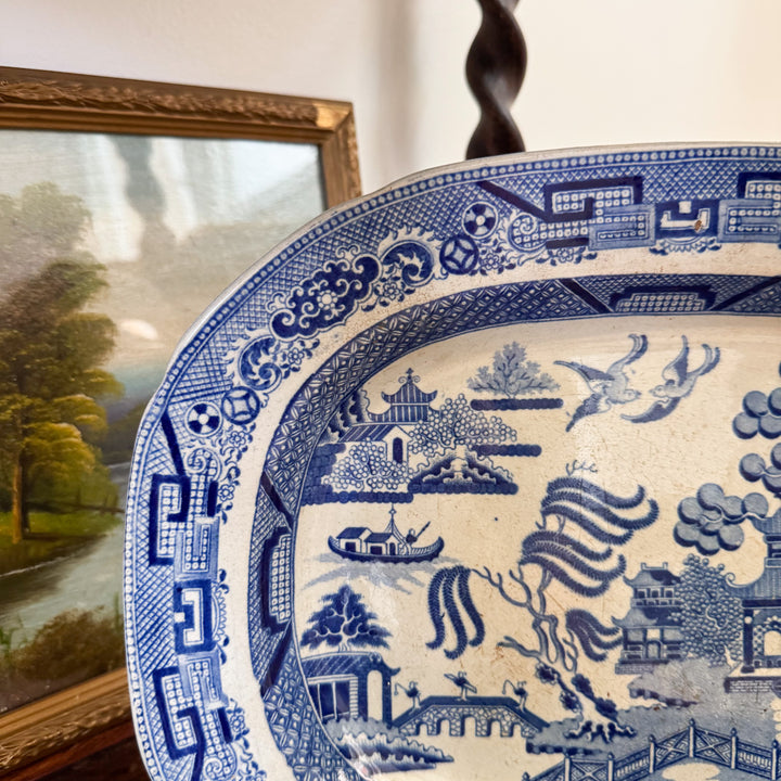 Antique Blue Willow Platter