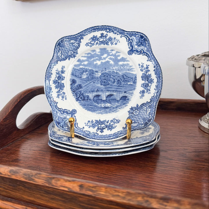 Set of Four Johnson Bros Old British Castles Sandwich Plates