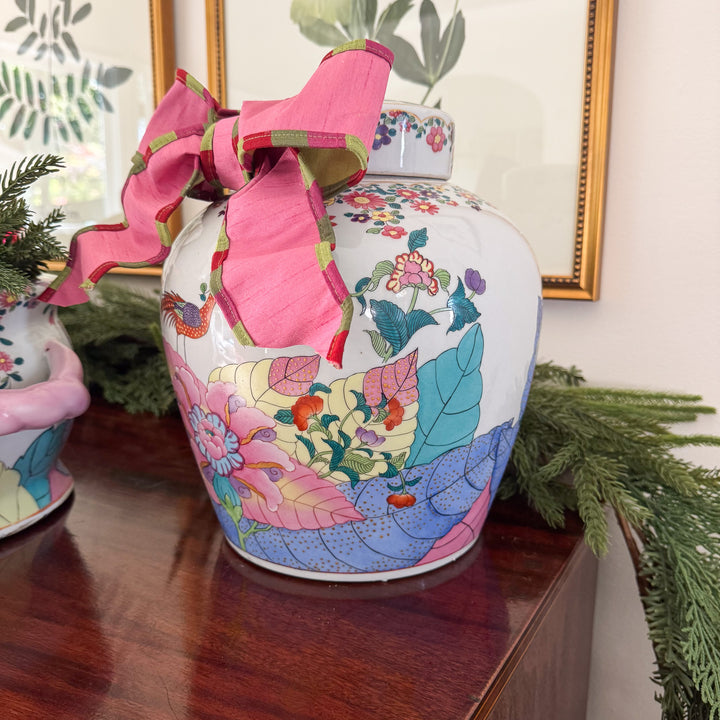 Large Tobacco Leaf Ginger Jar