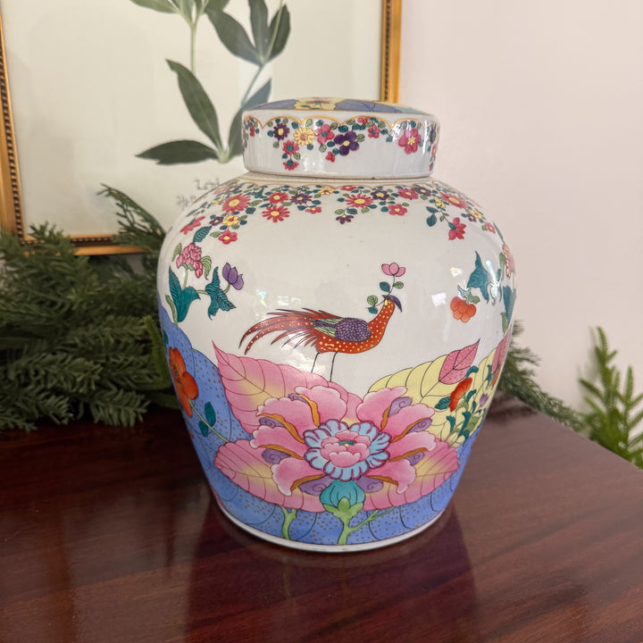 Large Tobacco Leaf Ginger Jar