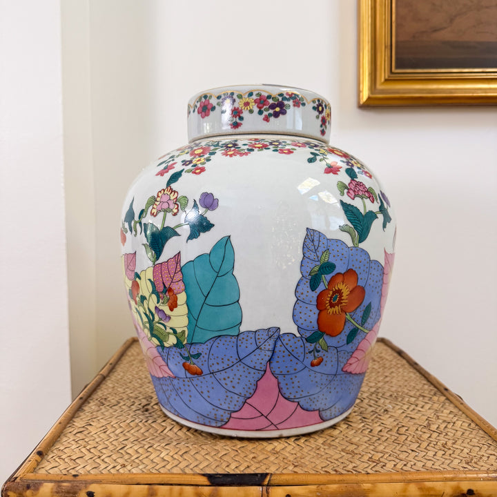 Large Tobacco Leaf Ginger Jar