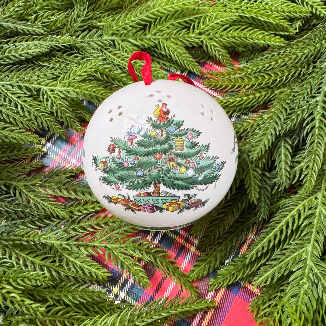 Vintage Spode England Christmas Tree Pomander Ornament  - Made in England