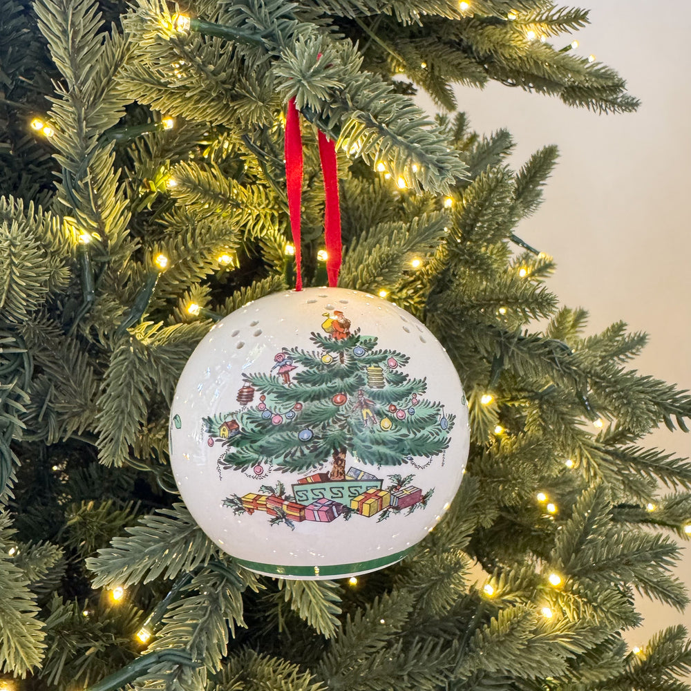 Vintage Spode England Christmas Tree Pomander Ornament  - Made in England