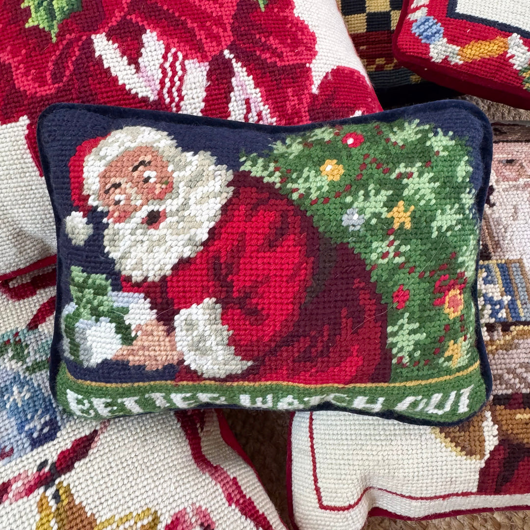 Better Watch Out Needlepoint Pillow