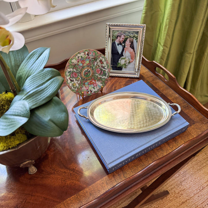 Vintage Silver-Plate Mini Tray with Handles