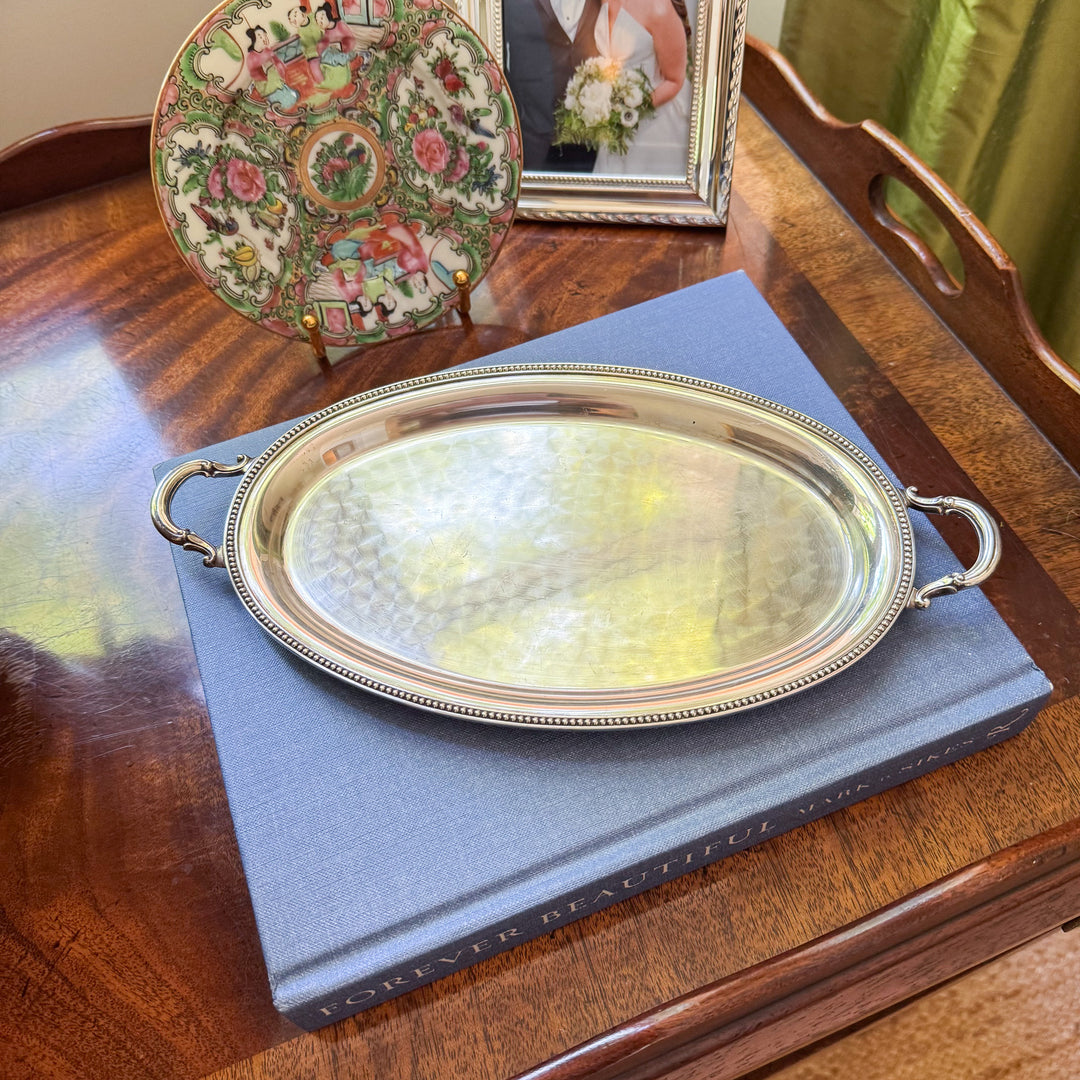 Vintage Silver-Plate Mini Tray with Handles