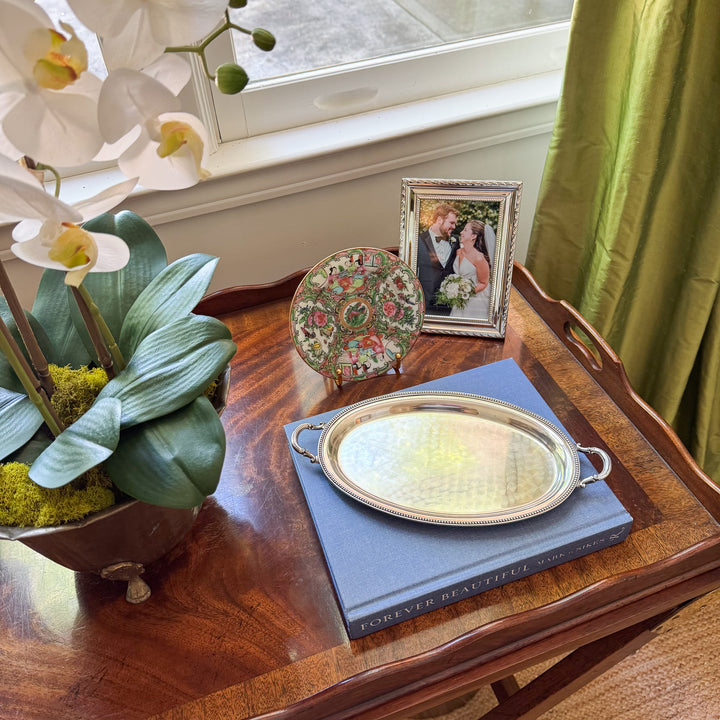 Vintage Silver-Plate Mini Tray with Handles