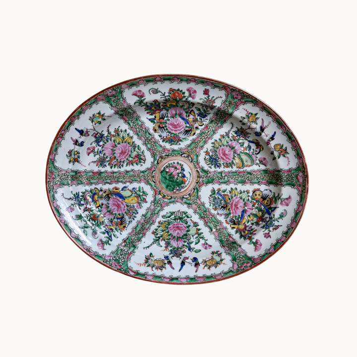 XL Antique Rose Canton Platter