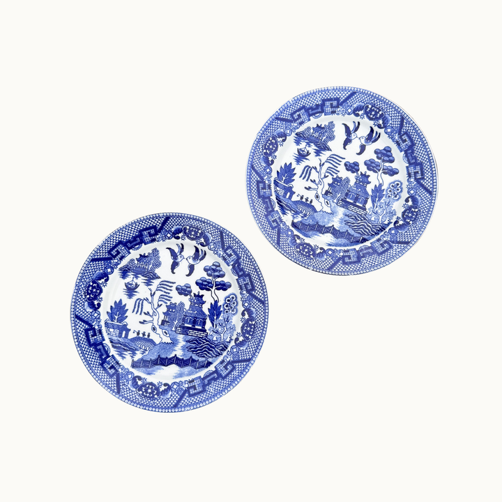 Pair of Vintage Blue Willow Small Plates