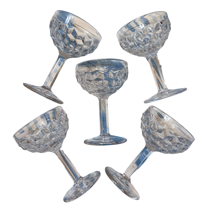 Set of Vintage Fostoria American Clear Champagne Glasses