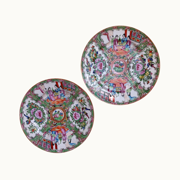 Pair of Rose Medallion Plates