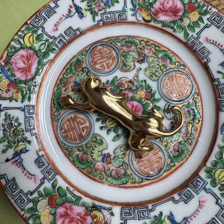 Vintage D. Torem Renclif Gold Panther Brooch