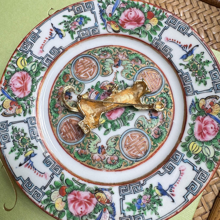 Vintage D. Torem Renclif Gold Panther Brooch
