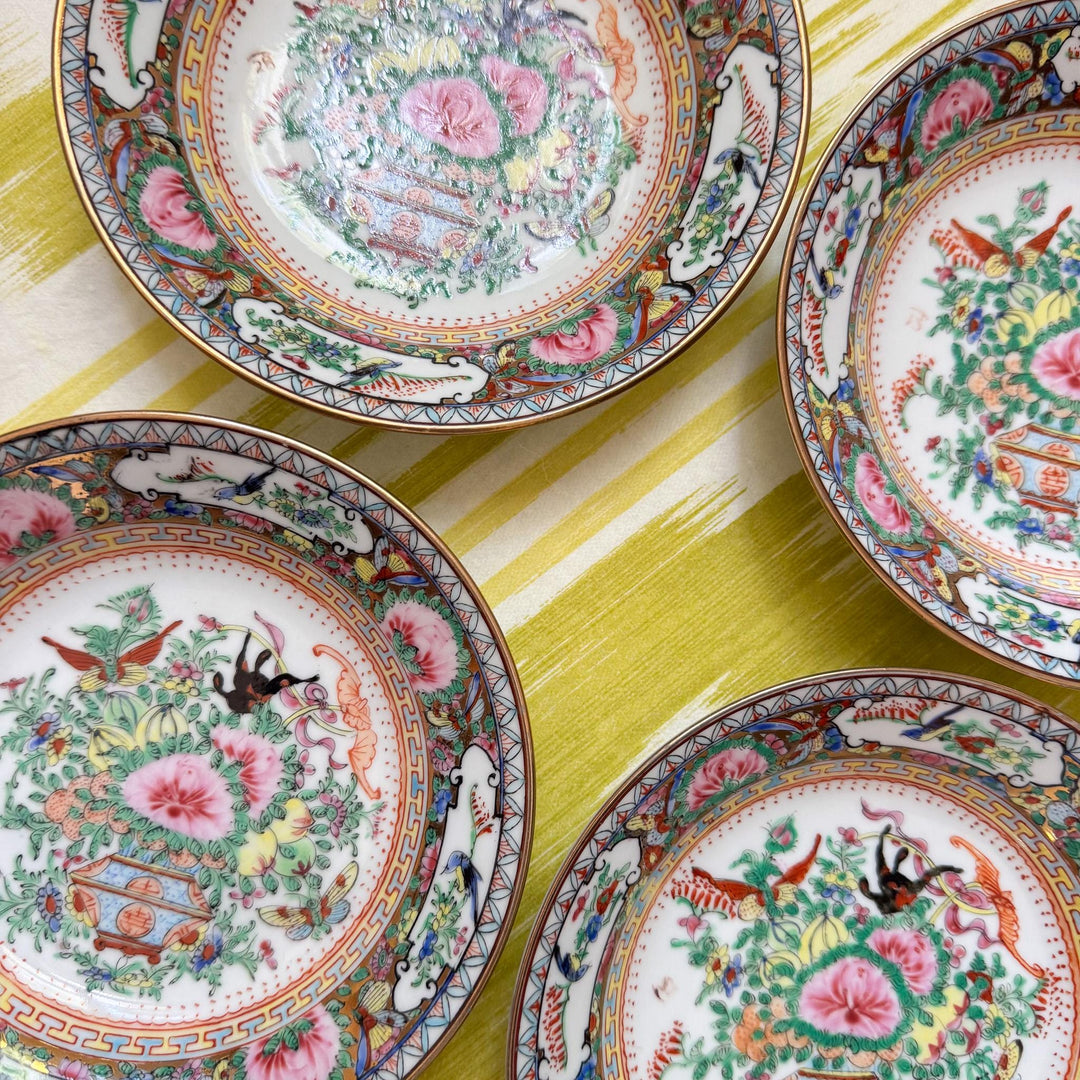 Set of Four Vintage Famille Rose Small Bowls
