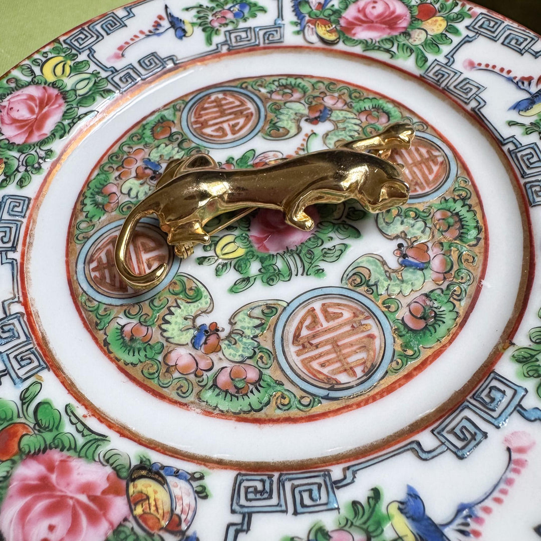 Vintage D. Torem Renclif Gold Panther Brooch