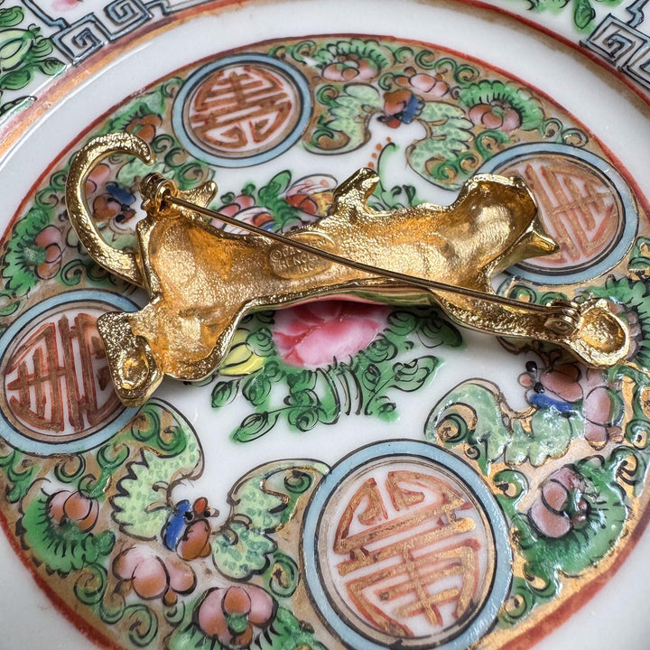 Vintage D. Torem Renclif Gold Panther Brooch