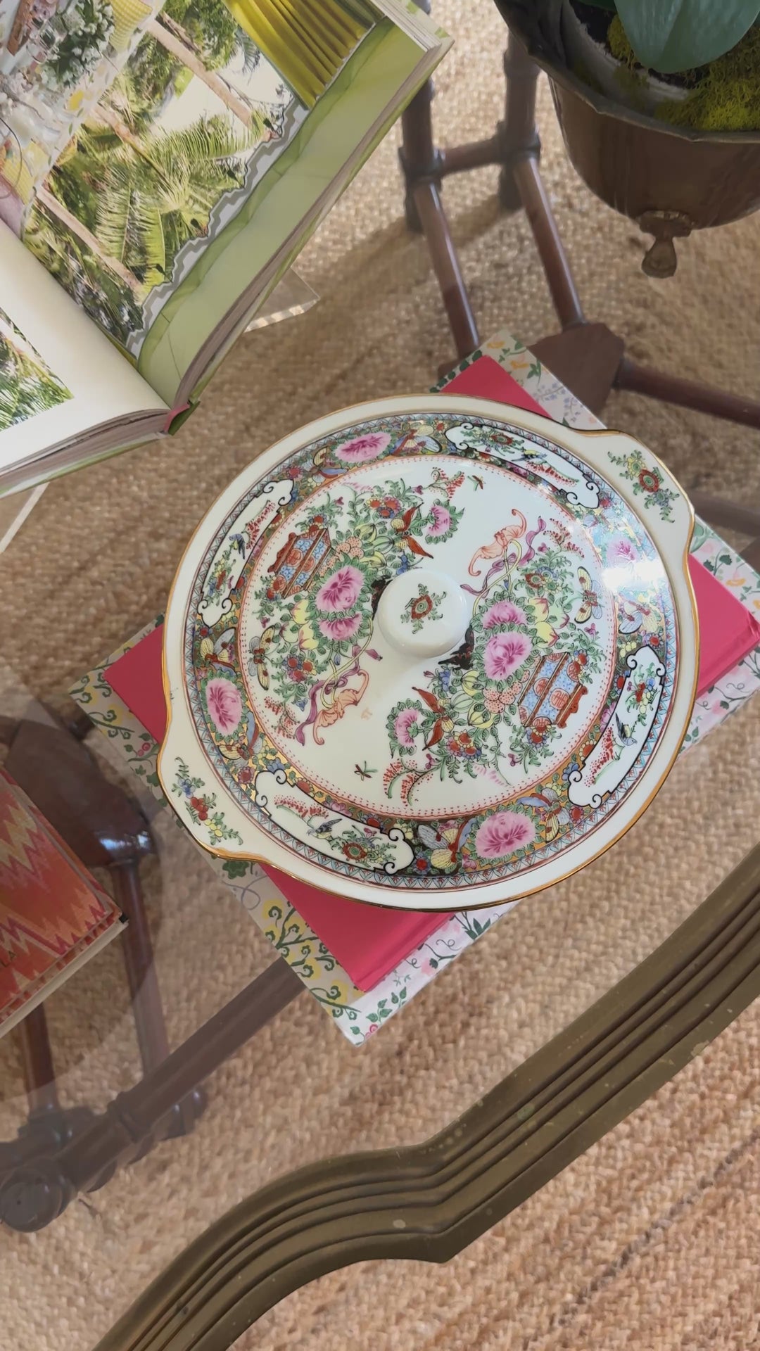 Vintage Famille Rose Lidded Dish
