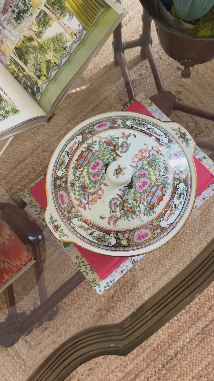 Vintage Famille Rose Lidded Dish